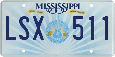 MS license plate LSX511
