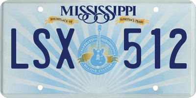 MS license plate LSX512