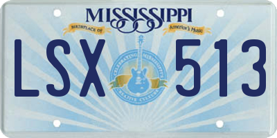 MS license plate LSX513