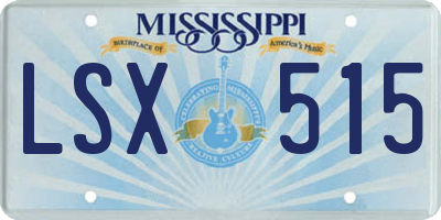 MS license plate LSX515