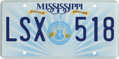 MS license plate LSX518