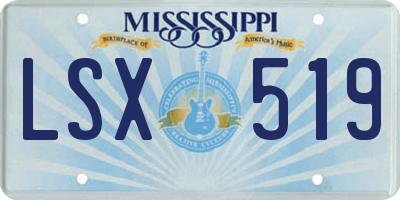 MS license plate LSX519