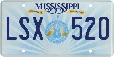 MS license plate LSX520