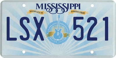 MS license plate LSX521