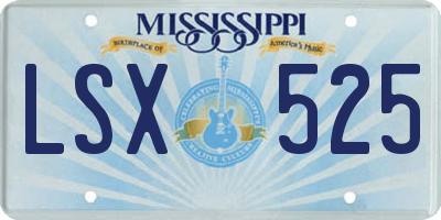 MS license plate LSX525