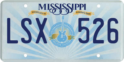MS license plate LSX526