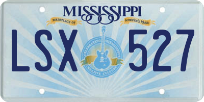 MS license plate LSX527