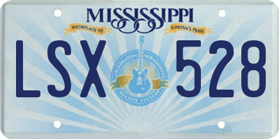 MS license plate LSX528