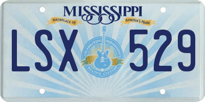MS license plate LSX529