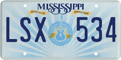 MS license plate LSX534