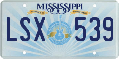 MS license plate LSX539