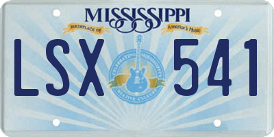 MS license plate LSX541