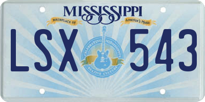 MS license plate LSX543