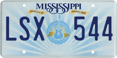 MS license plate LSX544