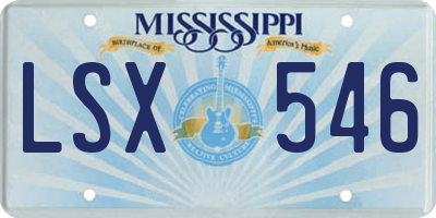 MS license plate LSX546