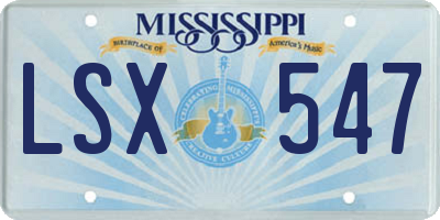 MS license plate LSX547