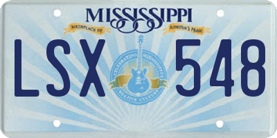 MS license plate LSX548