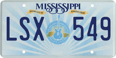 MS license plate LSX549