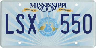 MS license plate LSX550