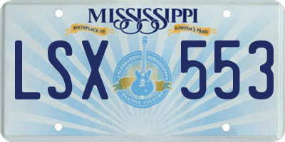 MS license plate LSX553