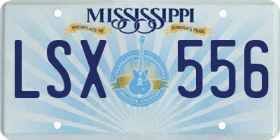 MS license plate LSX556