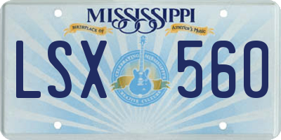 MS license plate LSX560