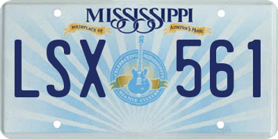 MS license plate LSX561