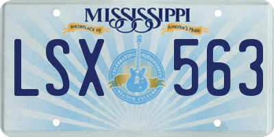 MS license plate LSX563
