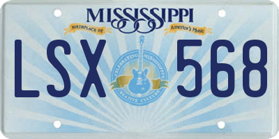 MS license plate LSX568