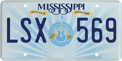 MS license plate LSX569