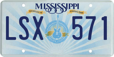 MS license plate LSX571