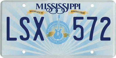 MS license plate LSX572
