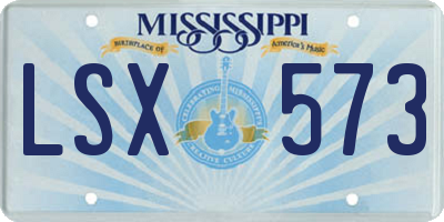 MS license plate LSX573