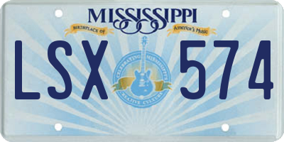 MS license plate LSX574