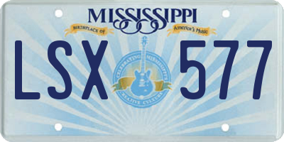 MS license plate LSX577