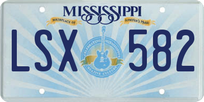 MS license plate LSX582