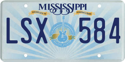 MS license plate LSX584