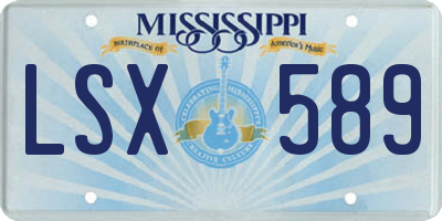 MS license plate LSX589