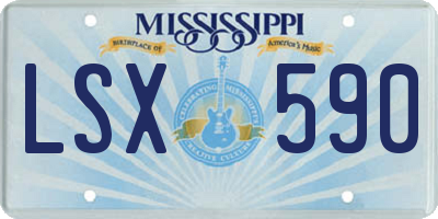 MS license plate LSX590