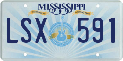 MS license plate LSX591