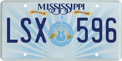 MS license plate LSX596