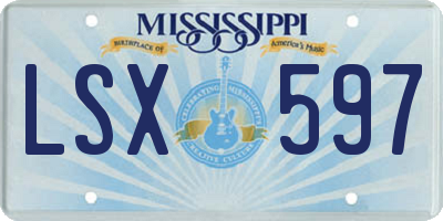 MS license plate LSX597