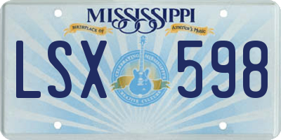 MS license plate LSX598