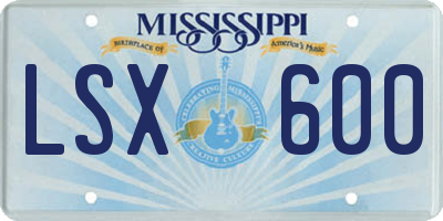 MS license plate LSX600