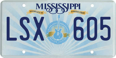 MS license plate LSX605