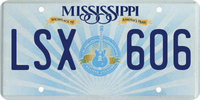 MS license plate LSX606
