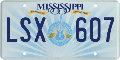 MS license plate LSX607