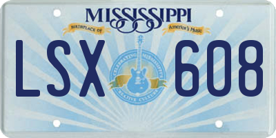 MS license plate LSX608
