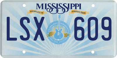 MS license plate LSX609