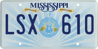 MS license plate LSX610
